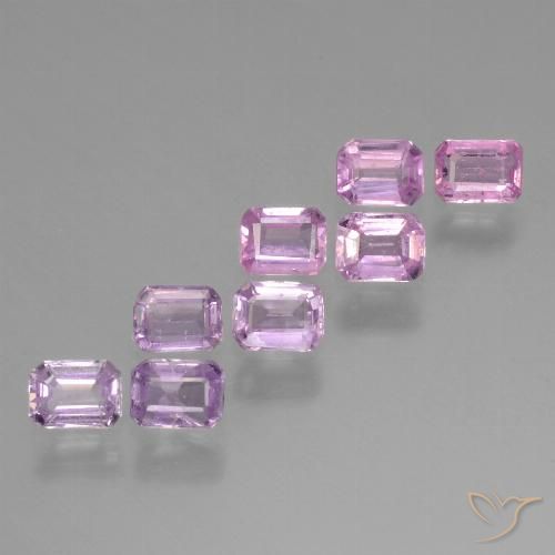 Medium Pink Saphir Edelstein - 0.3ct Octagon Stufenschliff (ID: 453691)