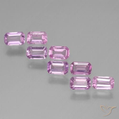 2.44 ctw Purple Sapphire Gemstones, Sapphire Gems in Octagon Step Cut Shape for Sale.