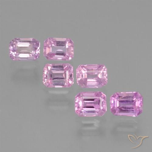 1.74 ctw Pink Sapphire Gemstones, Sapphire Gems in Octagon Step Cut Shape for Sale.