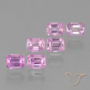 1.74 ctw Pink Sapphire Stones, Natural Sapphire in Octagon Step Cut Shape for Sale