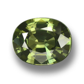 4.1ct Oval Facet Green Sapphire for sale thumb image of 4.1ct Oval Facet Green Sapphire (ID: 458366)