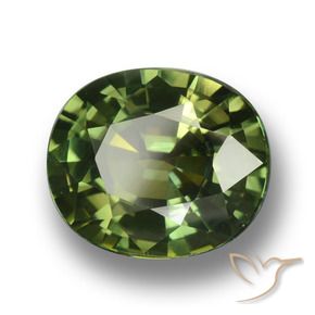 4.54 ct Green Sapphire Stone, Natural Sapphire in Oval Facet Shape for Sale