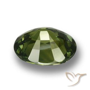 Sapphire Gemstone in 11 x 9 mm (calibrated) Size for Sale, Sapphire Stone in Medium-Dark Green Color