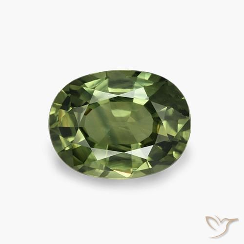 4.09ct Natural Medium-Dark Green Sapphire, Oval, VVS-VS