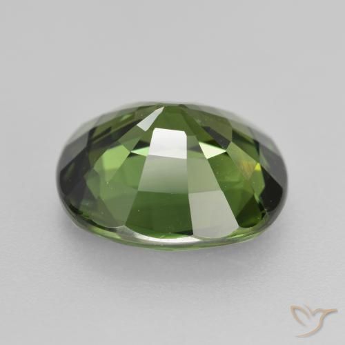 Sapphire Gemstone in 10.1 x 9.1 mm Size for Sale, Sapphire Stone in Deep Green Color