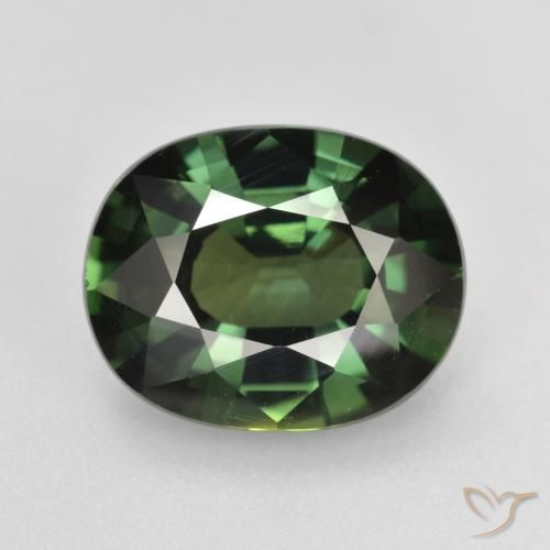 Saphir vert en vrac de 4,74 ct, taille ovale de 11,4 x 9,2 mm de Madagascar, Photo A