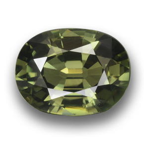 Warm Forest Green Сапфир Камень - 3.1ct Фасетный Овал (ID: 458453)
