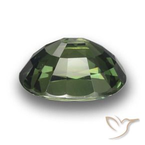Sapphire Gemstone in 9.7 x 7.4 mm Size for Sale, Sapphire Stone in Dark Green Color