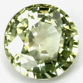 1.06 ct Green Sapphire Stone, Natural Sapphire in Round Facet Shape for Sale
