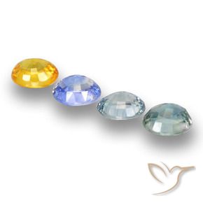Sapphire Gemstones in 6 x 4.9 mm Size for Sale, Sapphire Stones in Multicolor Color