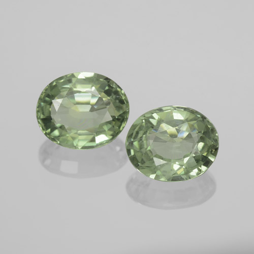 Light Green Sapphire Gem - 0.7ct Oval Facet (ID: 459811)