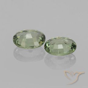 Sapphire Gemstones in 6 x 4.9 mm Size for Sale, Sapphire Stones in Earthy Green Color