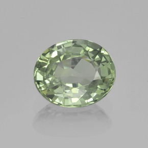 Light Sage Green Sapphire Gem - 0.8ct Oval Facet (ID: 459846)