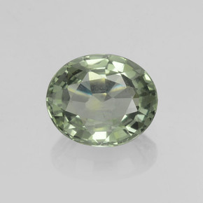 Травянисто-зелёный Сапфир Камень - 0.9ct Фасетный Овал (ID: 459894)