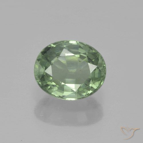 0.88ct Natural Light Forest Green Sapphire, Oval, VS