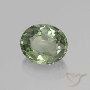 0.83 ct Green Sapphire Stone, Natural Sapphire in Oval Facet Shape for Sale