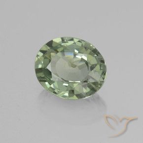 0.72 ct Green Sapphire Stone, Natural Sapphire in Oval Facet Shape for Sale