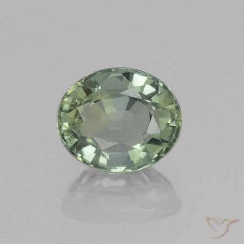 0.92ct Natural Medium-Light Green Sapphire, Oval, VVS-VS