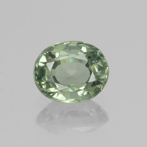 Light Forest Green Сапфир Камень - 0.8ct Фасетный Овал (ID: 460019)