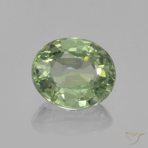 0.80ct Natural Light Sage Green Sapphire, Oval, VVS-VS