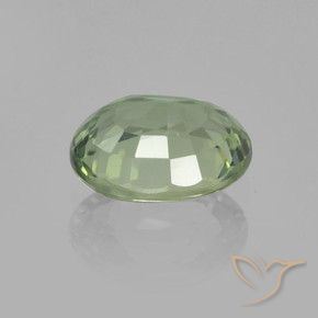 Sapphire Gemstone in 6 x 5.1 mm Size for Sale, Sapphire Stone in Light Sage Green Color