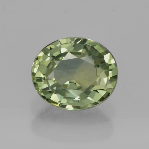 Травянисто-зелёный Сапфир Камень - 0.8ct Фасетный Овал (ID: 460050)