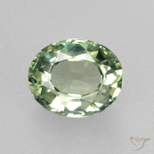 0.76ct Natural Medium Light Green Sapphire, Oval, VVS-VS