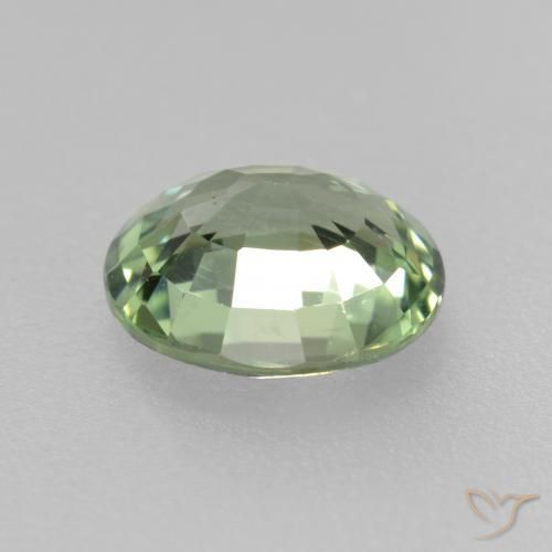 Sapphire Gemstone in 6 x 4.9 mm Size for Sale, Sapphire Stone in Medium Light Green Color