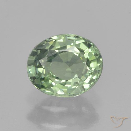 0.82ct Natural Light Green Sapphire, Oval, VVS-VS