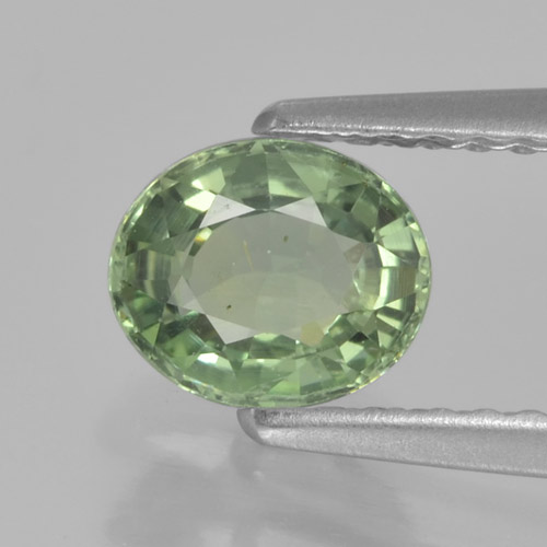 Mossy Green Сапфир Камень - 0.8ct Фасетный Овал (ID: 460056)