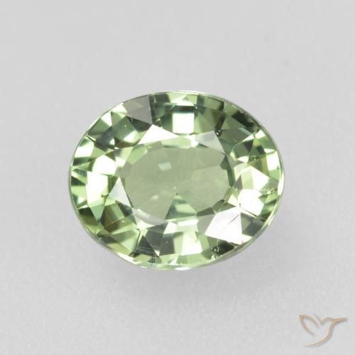 0.75ct Natural Light Forest Green Sapphire, Oval, VVS-VS