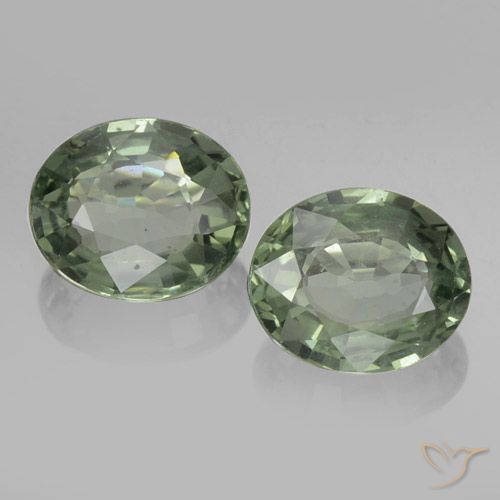 1.53 ct Loose Green Sapphire, 6.1 x 5.1 mm Oval Cut From Tanzania, Photo A