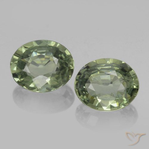 1.47ctw Natural Earthy Green Sapphire, Oval, VVS-VS