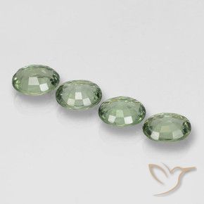 Sapphire Gemstones in 5.9 x 5.1 mm Size for Sale, Sapphire Stones in Forest Green Color