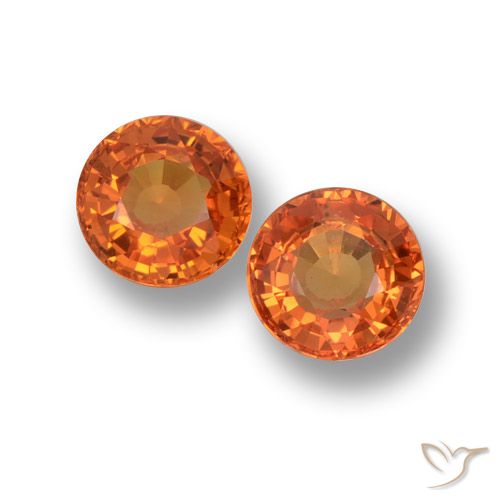 1.16 ct Loose Orange Sapphire, 4.9 mm Round Cut From Tanzania, Photo A