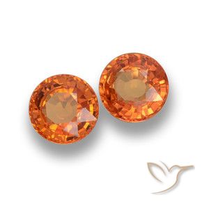1.16 ctw Orange Sapphire Stones, Natural Sapphire in Round Facet Shape for Sale