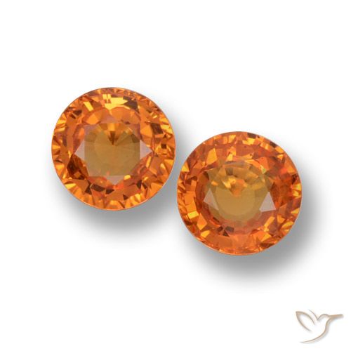 1.11 ct Loose Orange Sapphire, 4.9 mm Round Cut From Tanzania, Photo A