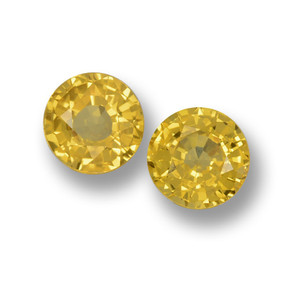 Deep Yellow Sapphire Gem - 0.6ct Round Facet (ID: 460610)