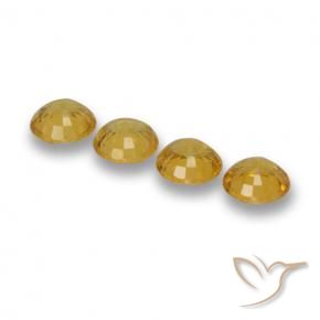 Sapphire Gemstones in 5 mm (calibrated) Size for Sale, Sapphire Stones in Dark Golden Color