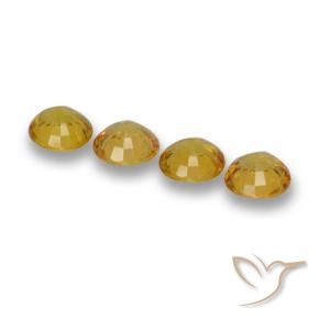 Sapphire Gemstones in 5 mm (calibrated) Size for Sale, Sapphire Stones in Deep Gold Color