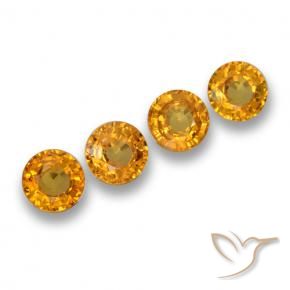 2.29 ctw Golden Sapphire Stones, Natural Sapphire in Round Facet Shape for Sale