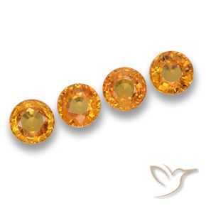 2.45 ctw Golden Sapphire Stones, Natural Sapphire in Round Facet Shape for Sale
