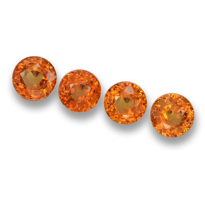 tieforange Saphir Edelstein - 0.6ct Rund Facettenschliff (ID: 460673)
