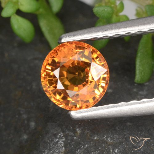 0.72ct Natural Fire Orange Sapphire, Round, VVS-VS