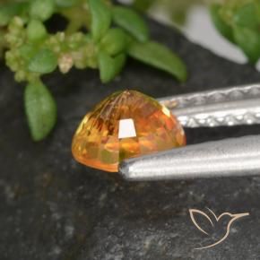 Sapphire Gemstone in 5 mm (calibrated) Size for Sale, Sapphire Stone in Fire Orange Color