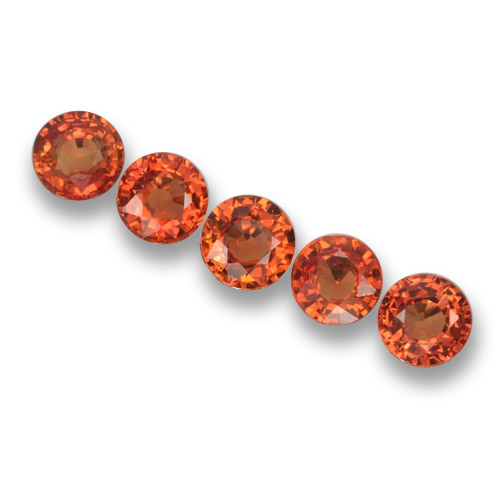 Reddish Orange Sapphire Gem - 0.5ct Round Facet (ID: 460796)