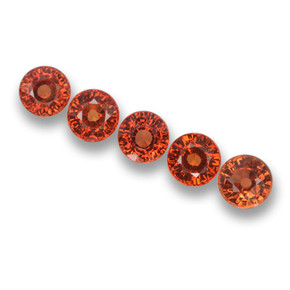 Reddish Orange Sapphire Gem - 0.8ct Round Facet (ID: 460797)