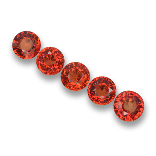Medium Red Сапфир Камень - 0.6ct Круглая Фасетная Огранка (ID: 460799)