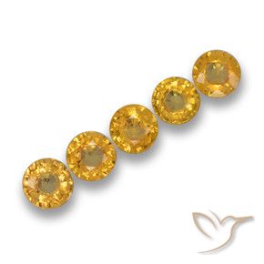 2.47 ctw Golden Sapphire Stones, Natural Sapphire in Round Facet Shape for Sale