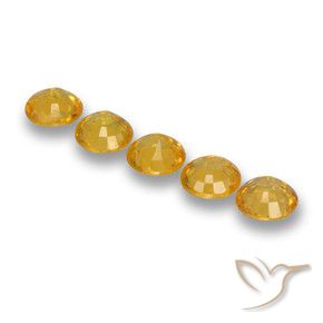 Sapphire Gemstones in 5 mm (calibrated) Size for Sale, Sapphire Stones in Dark Golden Color